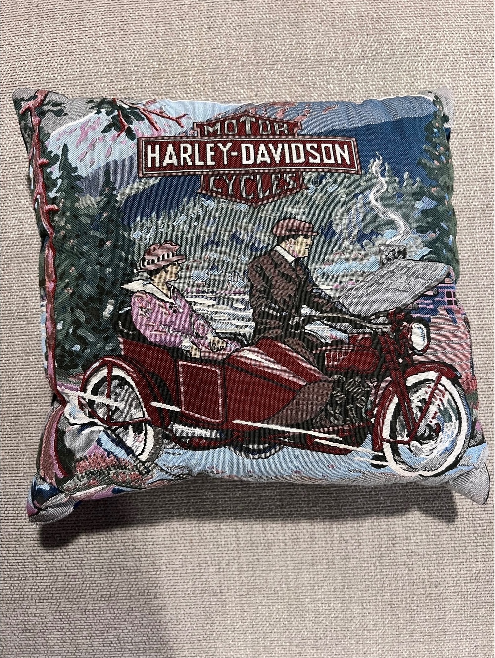 Vintage Harley Davidson Pillow